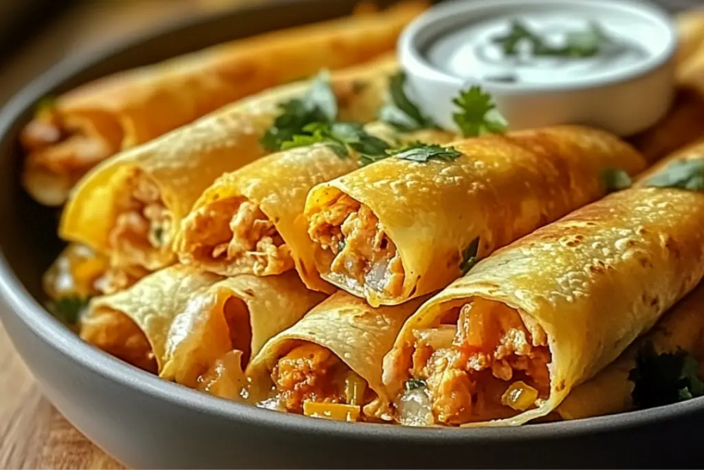 Chicken Flautas and Fideo