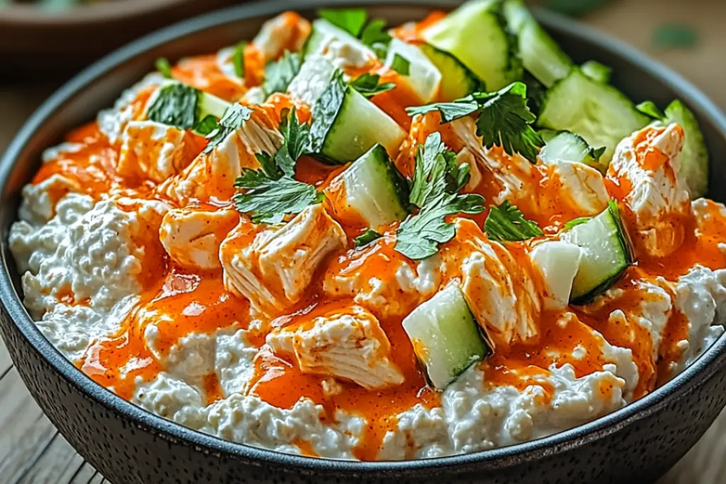 Buffalo Chicken Cottage Cheese Bowl