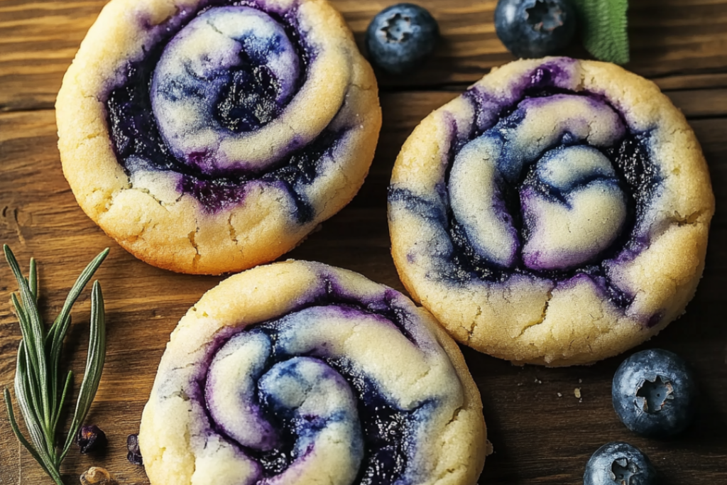Blueberry Cheesecake Swirl Cookies