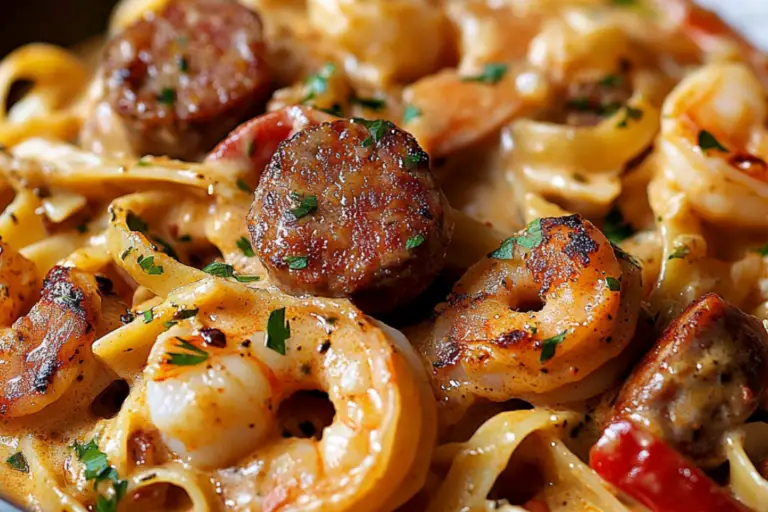 Creamy Cajun Shrimp Pasta with Sausage