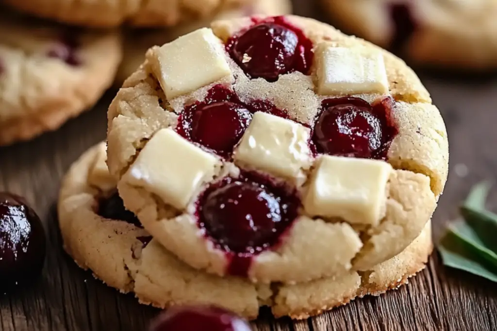 White Chocolate Cherry Shortbread Cookies Recipe
