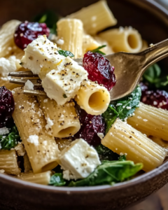 Feta & Cranberry Rigatoni Salad with Lemon Vinaigrette
