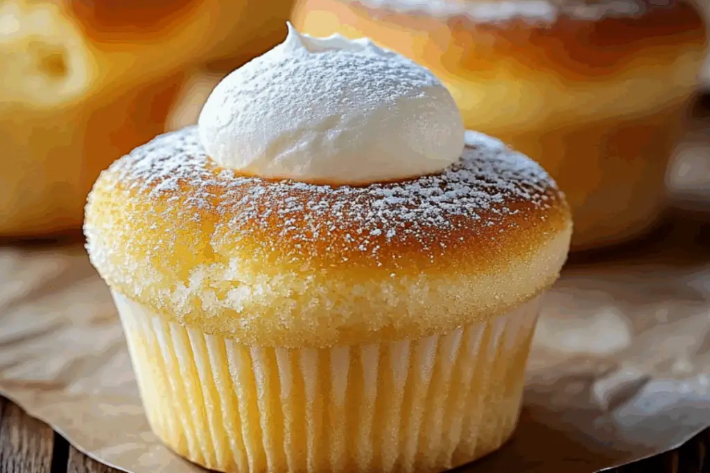 Fluffy Japanese Cotton Cheesecake Cupcakes