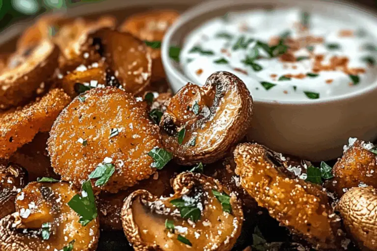 Crispy Fried Mushrooms with Cool Ranch Dip: The Ultimate Crunch & Dip Combo