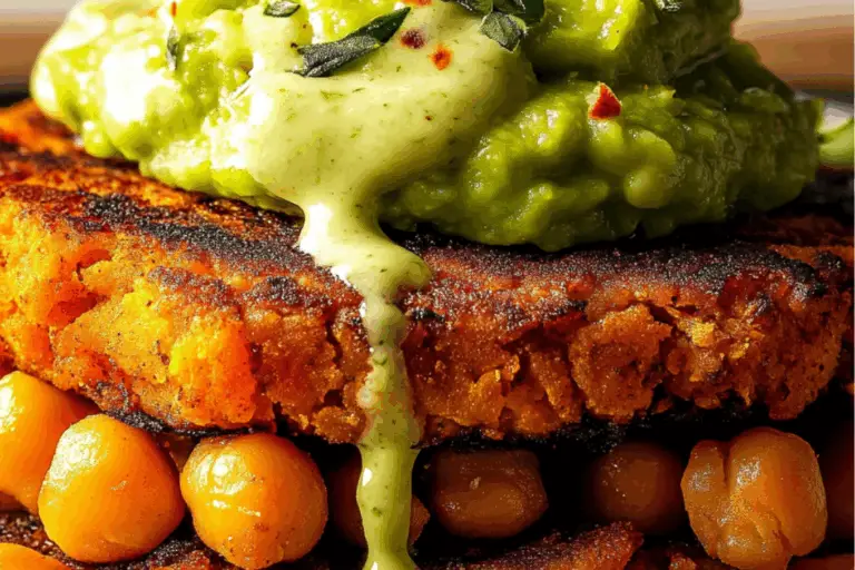 Sweet Potato Patties with Chickpeas and Creamy Avocado Sauce: The Ultimate Comfort Dish