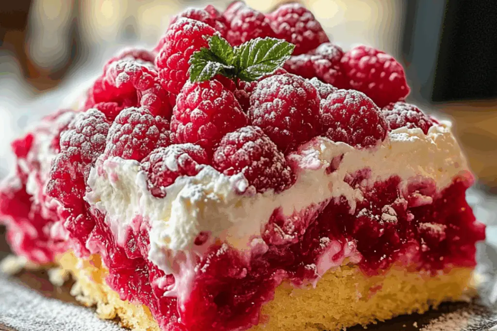 Raspberry Zinger Poke Cake