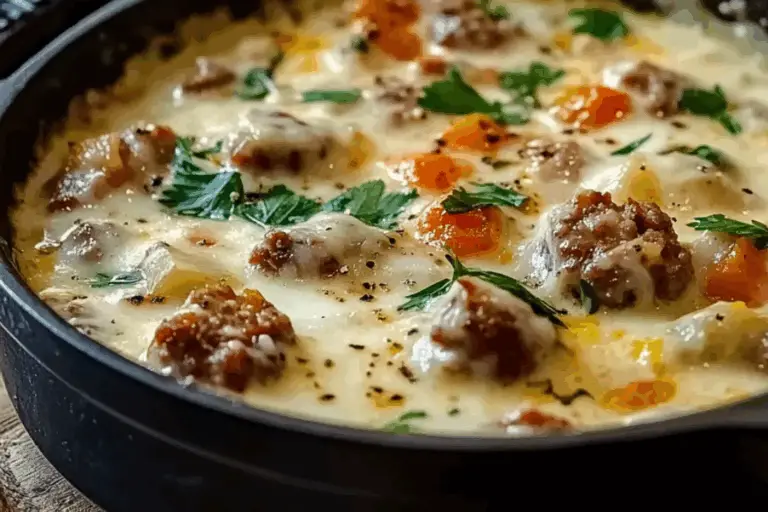 Rustic Creamy Parmesan Sausage Soup
