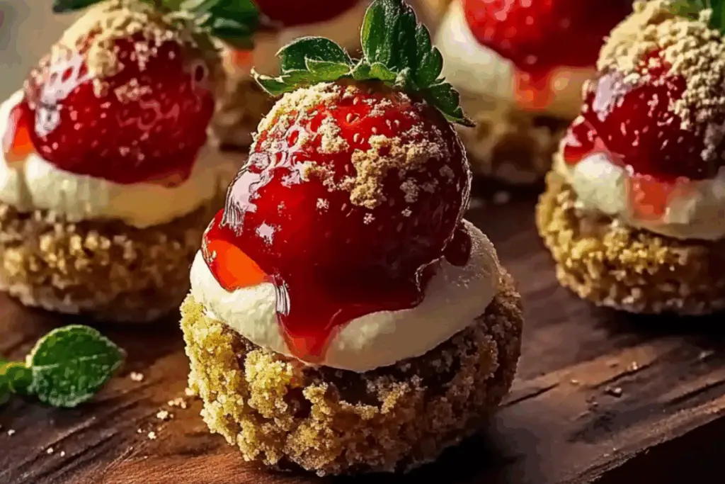 Sweetheart Strawberry Cheesecake Bites with Cookie Butter Bliss