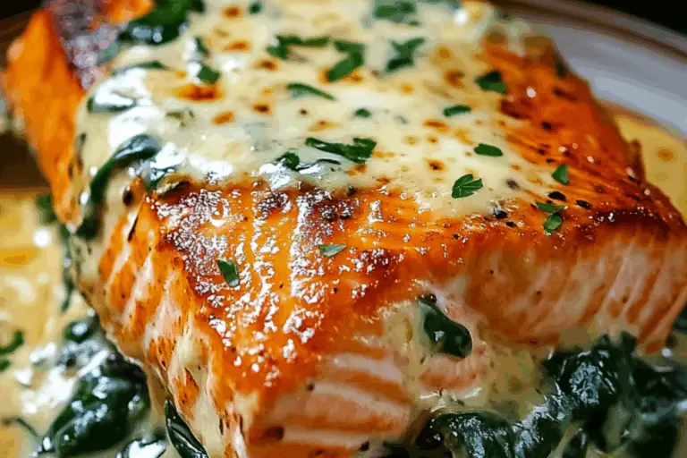 Stuffed Salmon with Spinach and Cheese