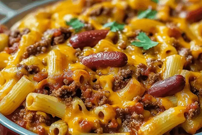 Backyard Bliss: Loaded Chili Cheese Dog Pasta Bake