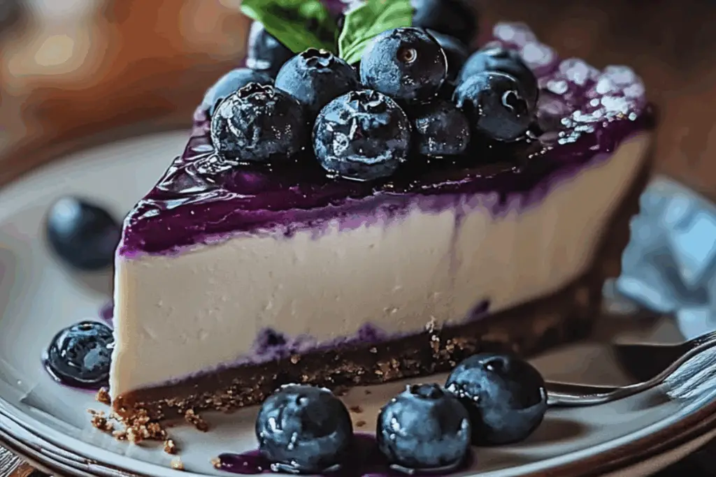 No Bake Blueberry Cheesecake