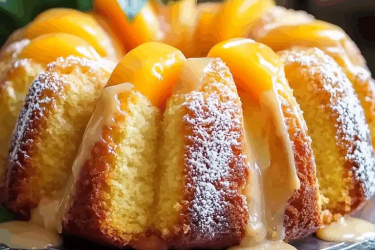 Golden Peach Bliss Buttermilk Cake