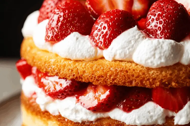 Vanilla Cake with Strawberries and Whipped Cream: A Sweet, Fluffy Dream