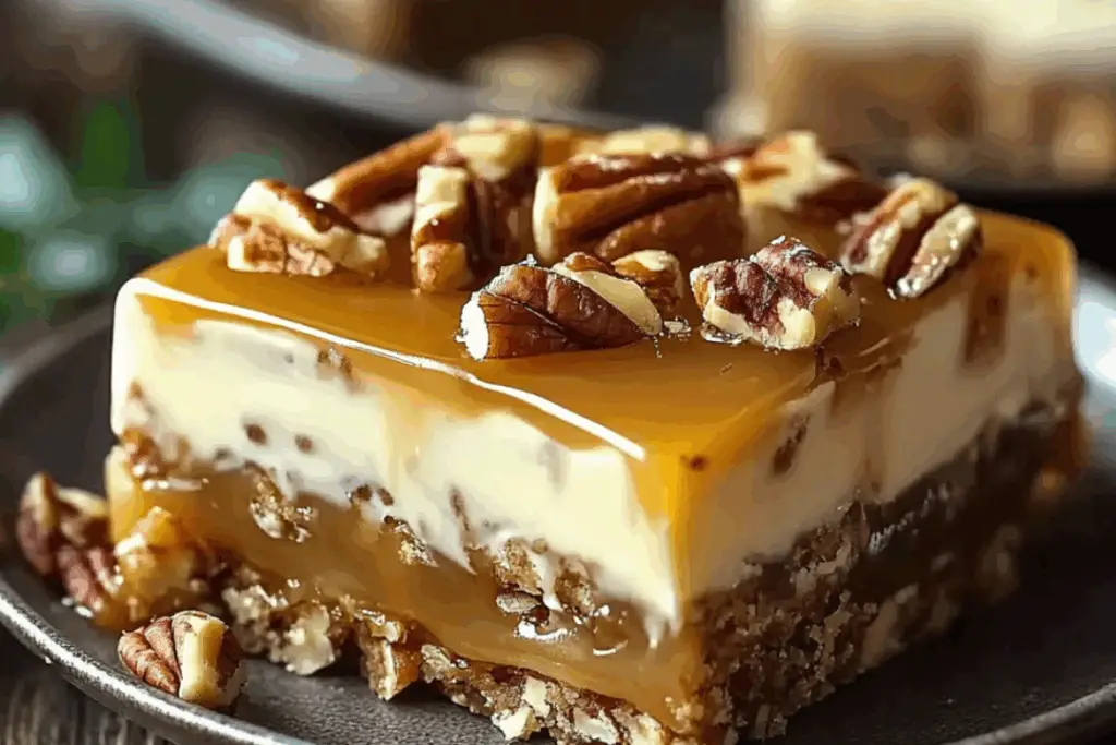 Caramel Pecan Cream Bars: Sweet, Buttery Perfection in Every Bite