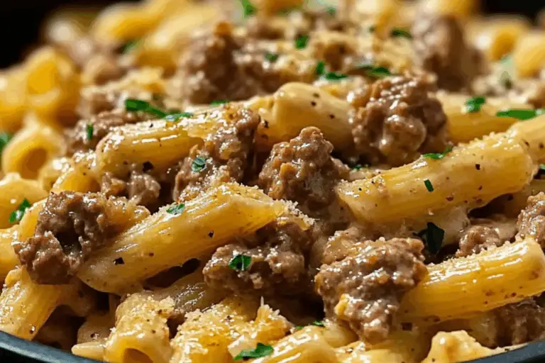 Savory Spoonfuls: One-Pot Creamy Garlic Butter Beef Pasta