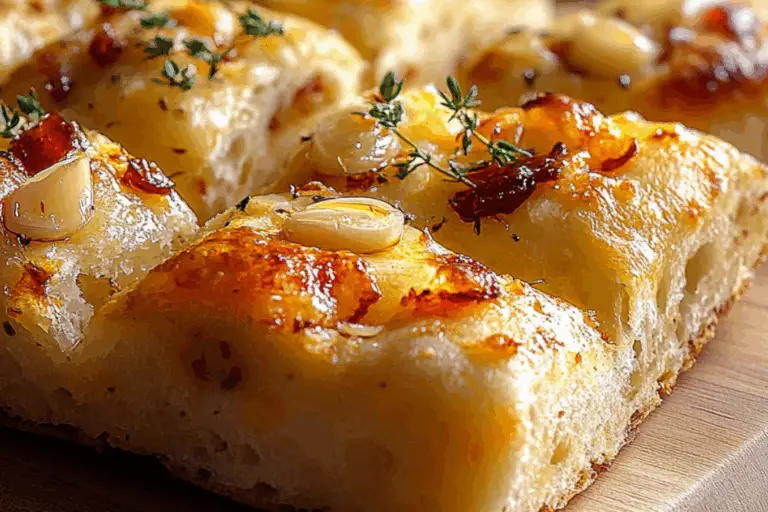 Spicy Garlic Confit Butter Focaccia