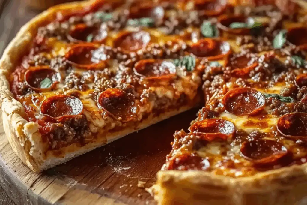 Stuffed Deep Dish Pizza Pie