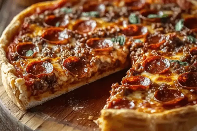 Stuffed Deep Dish Pizza Pie
