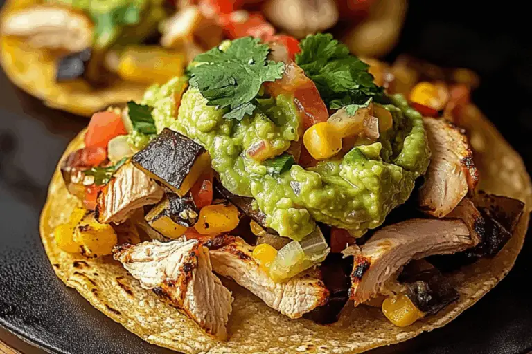 Chicken Veggie Tostadas with Guacamole