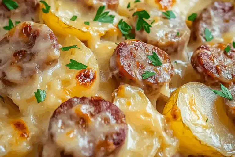 Smoked Sausage Crock Pot Scalloped Potatoes