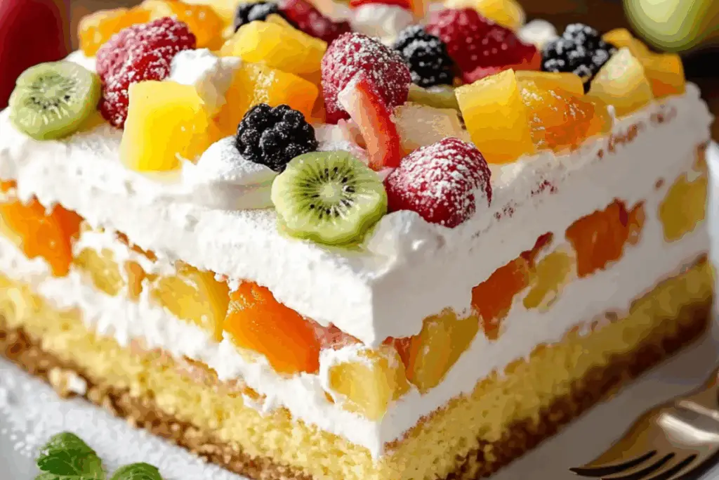Best Tropical Layered Poke Cake