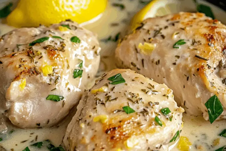 Slow Cooker Creamy Lemon Herb Chicken