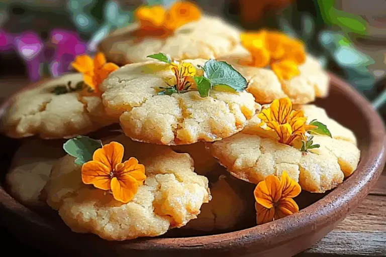 Petal-Kissed Nasturtium Shortbread Bites
