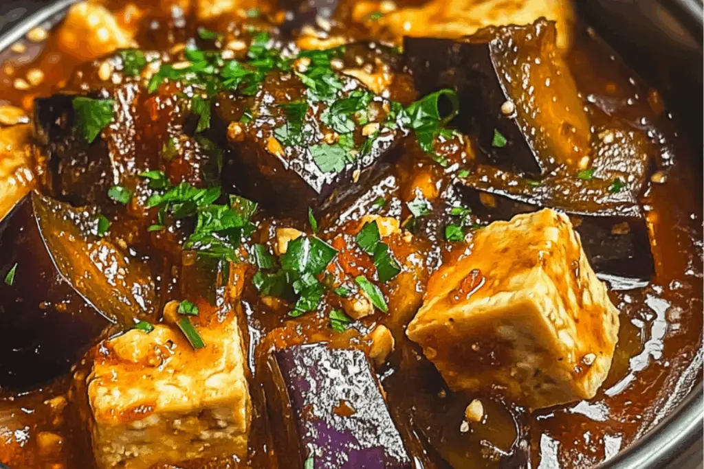 Fiery Garlic Eggplant-Tofu Comfort Stew (Unique title – not on Google)