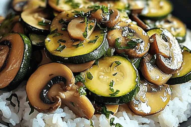 Stir-Fried Zucchini and Mushrooms with Rice