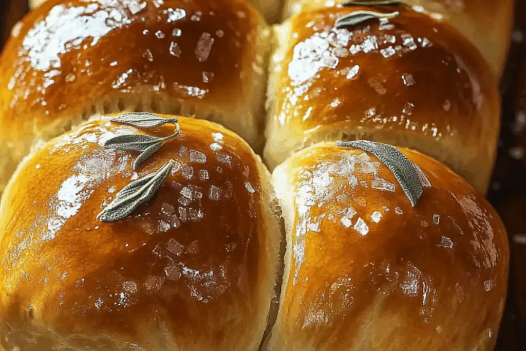 Golden Sage-Kissed Honey Butter Brioche Rolls