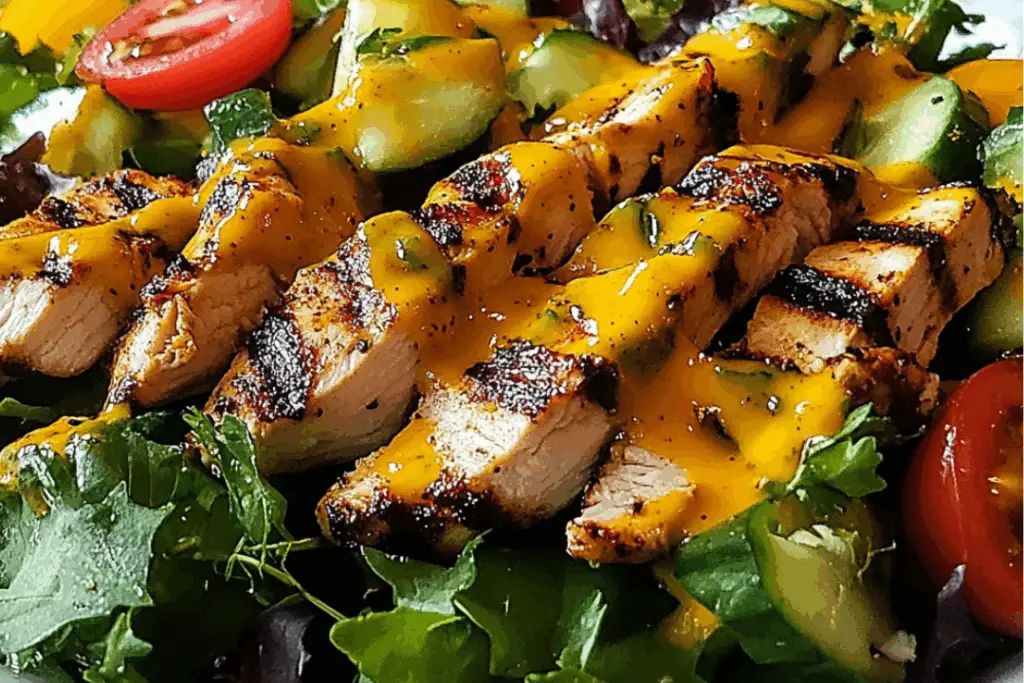 Grilled Chicken Salad with Honey Mustard Dressing