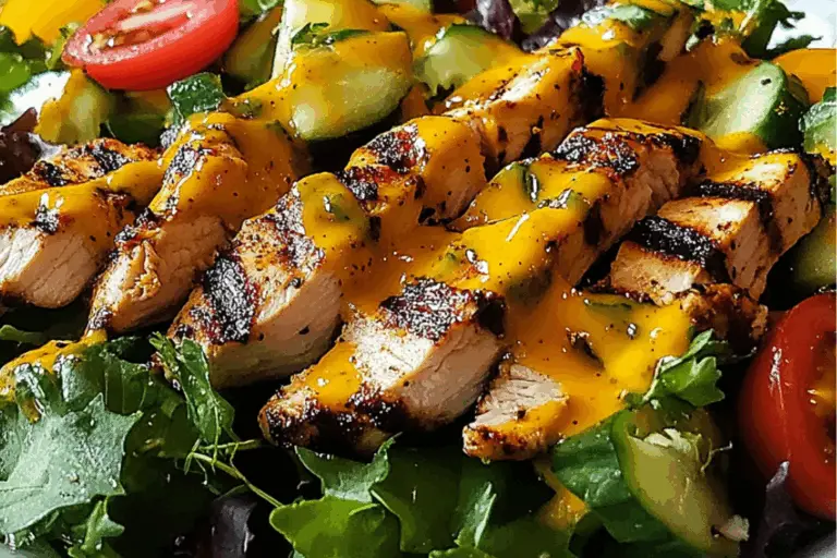 Grilled Chicken Salad with Honey Mustard Dressing