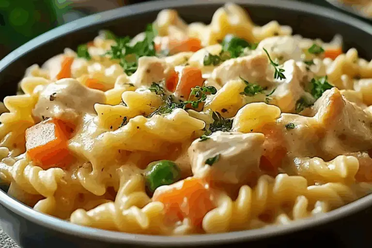 Cozy Chicken Pot Pie Pasta Bake