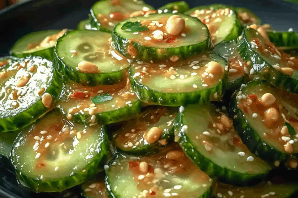 Cucumbers in Spicy Peanut Sauce