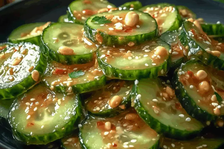 Cucumbers in Spicy Peanut Sauce