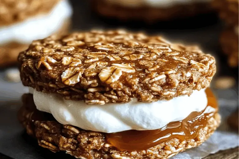 Salted Caramel Gingerbread Oatmeal Cream Pies