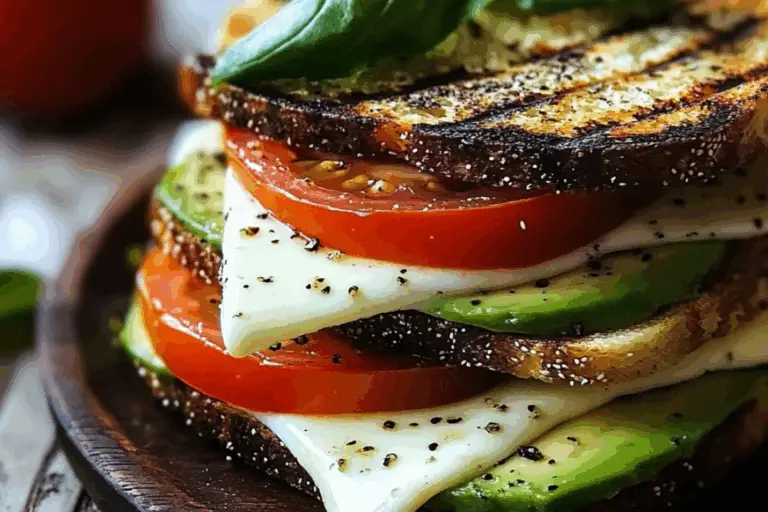 Avocado, Mozzarella, and Tomato Grilled Cheese