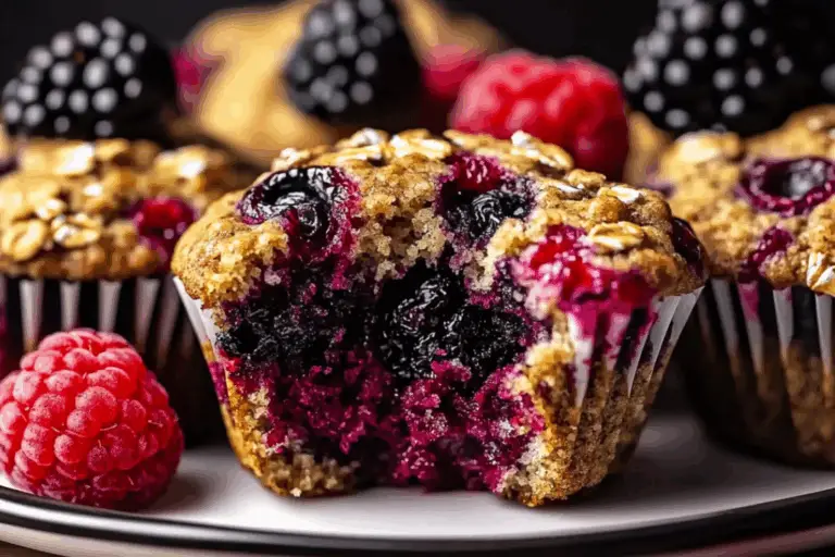 Healthy Berry Oatmeal Protein Muffins