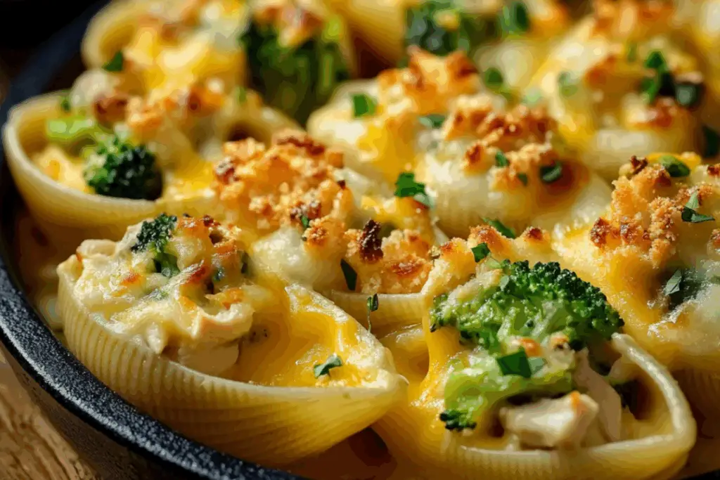 Cheesy Chicken & Broccoli Stuffed Shells