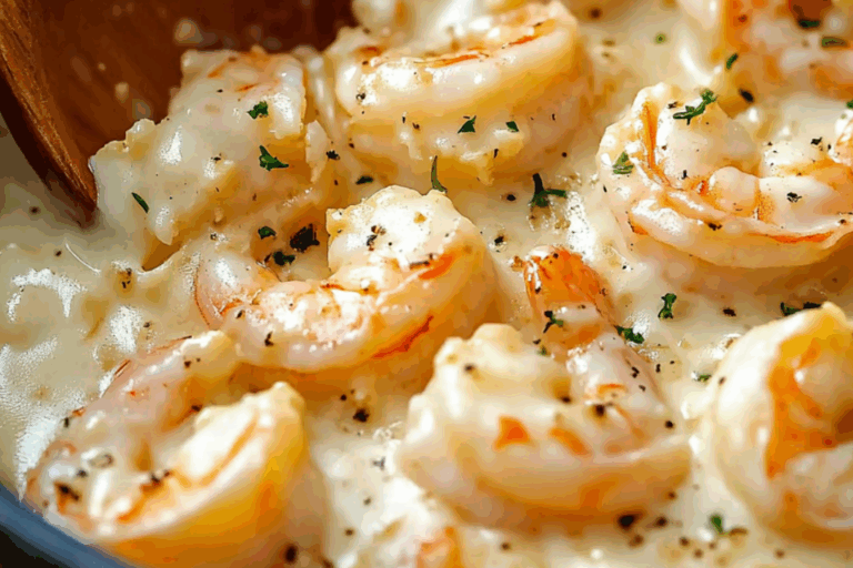 30 Minute Cheesy Garlic Shrimp Alfredo