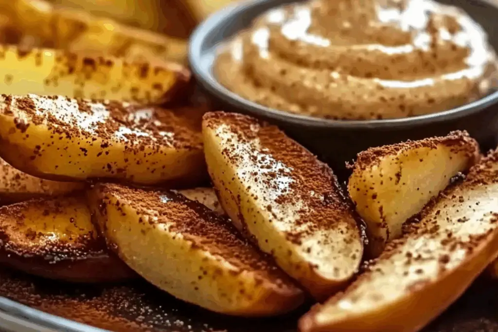 Cozy Crunch Apple Dippers with Caramel Cream Cloud