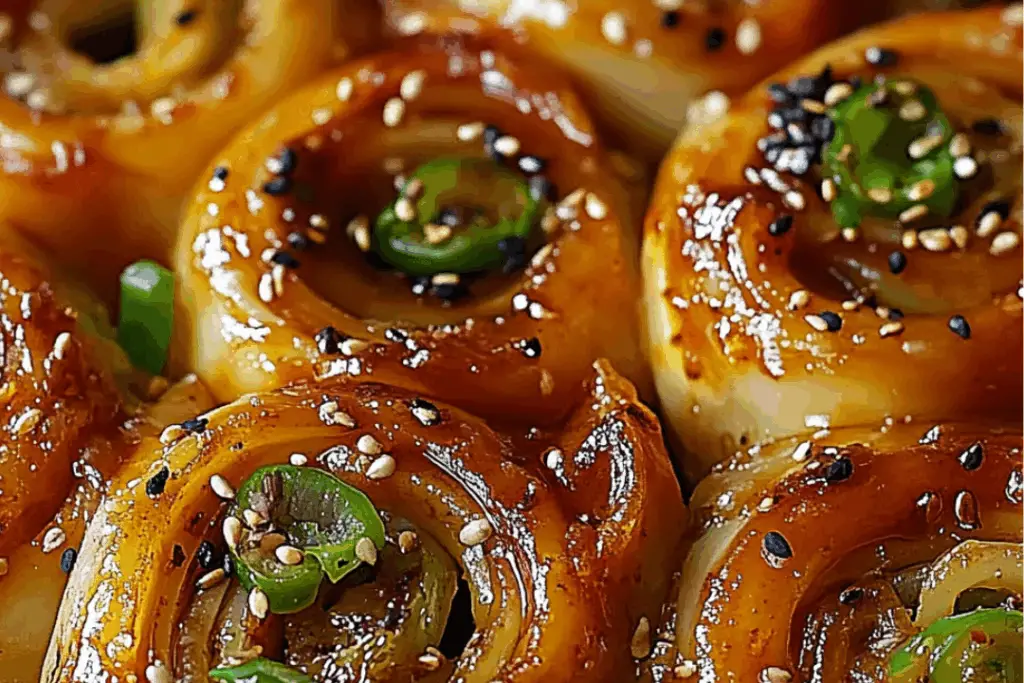 Melty Gochujang Onion Pinwheels
