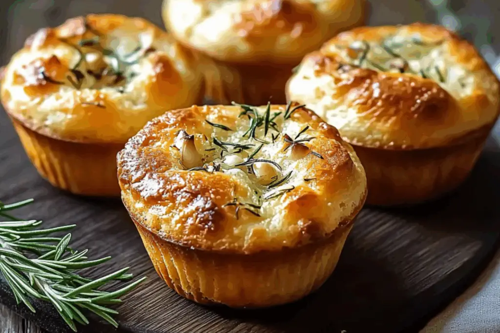 Garlic Rosemary Focaccia Muffins