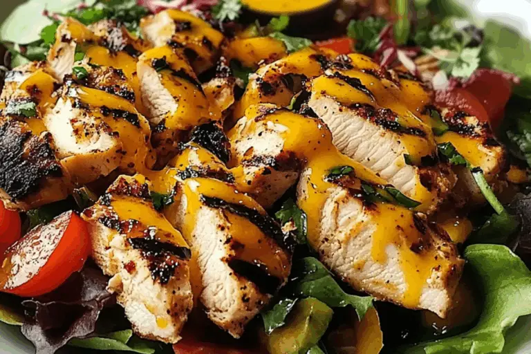 Grilled Chicken Salad with Honey Mustard Dressing