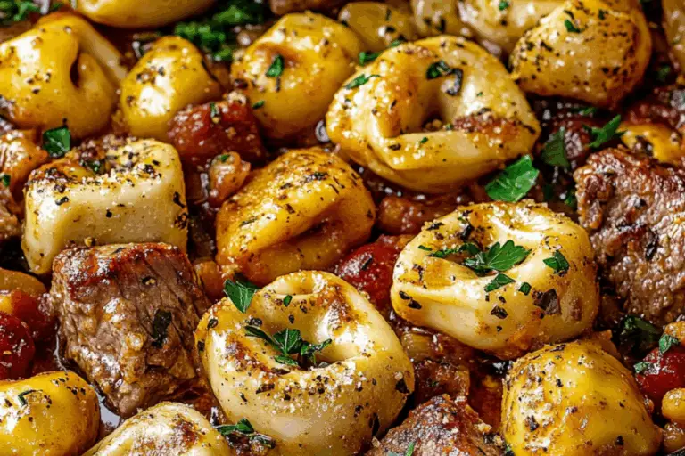 Beefy Tortellini Pasta Bake