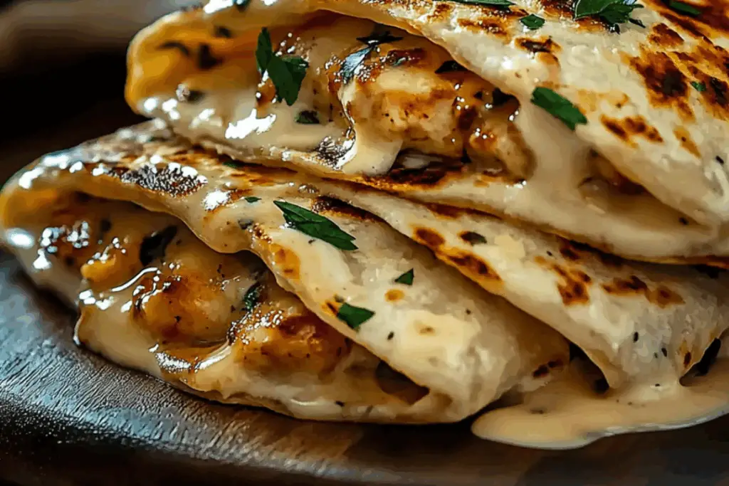 Melty Garlic Chicken Cheddar Wrap Delights