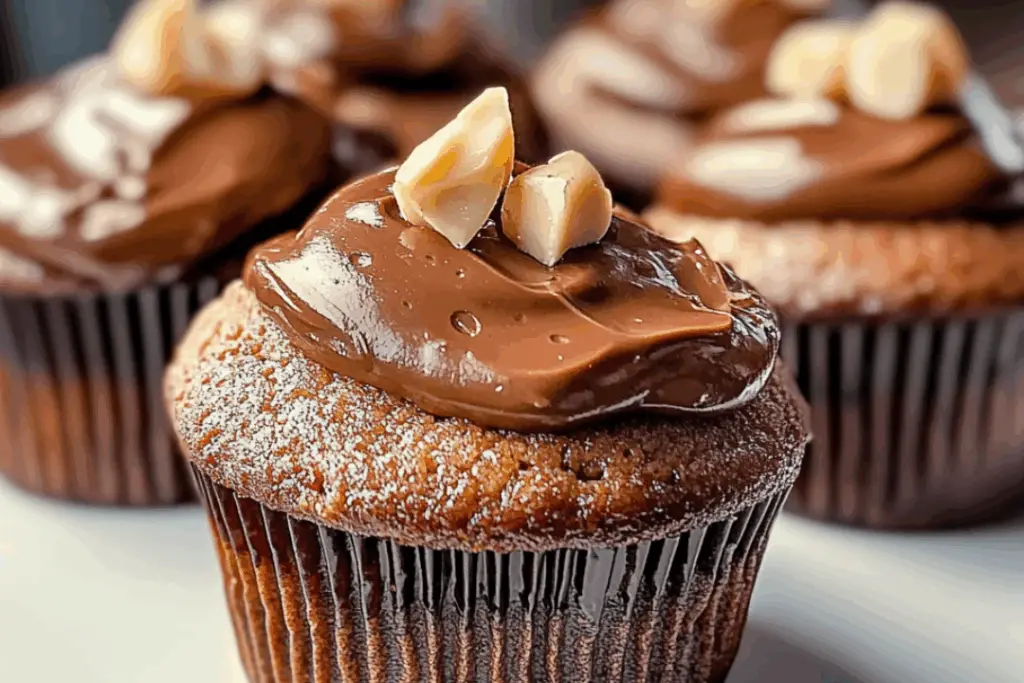 Heavenly Swirl Nutella Hazelnut Cupcakes