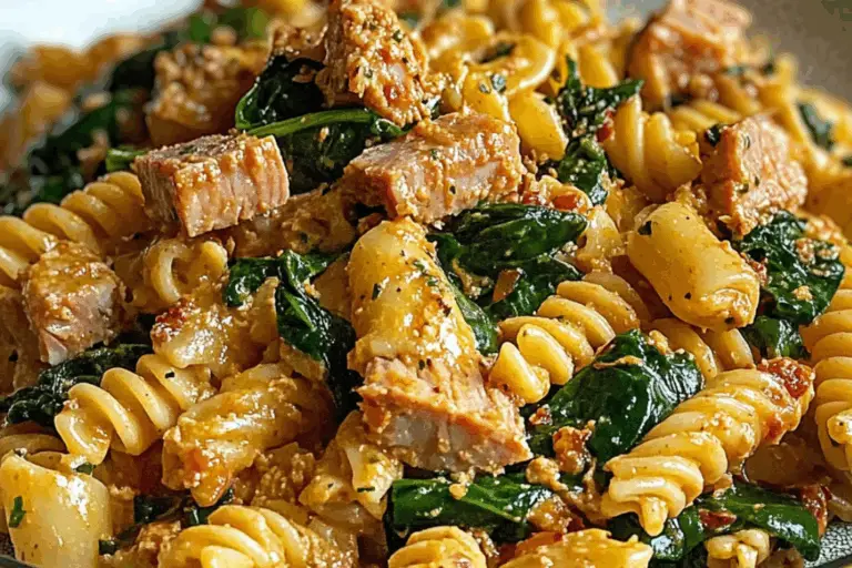 Spicy Tuna Spinach Pasta