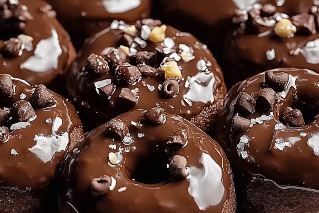 Old-Fashioned Chocolate Donut Holes with Salted Chocolate Hazelnut Glaze