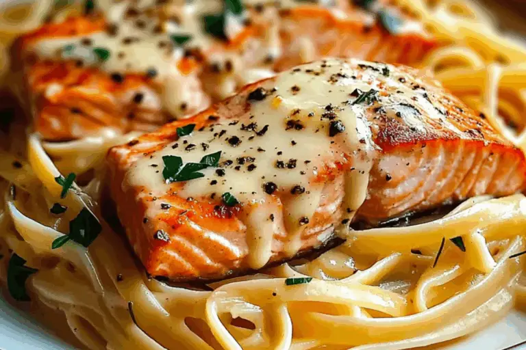 Creamy Garlic Butter Salmon Pasta